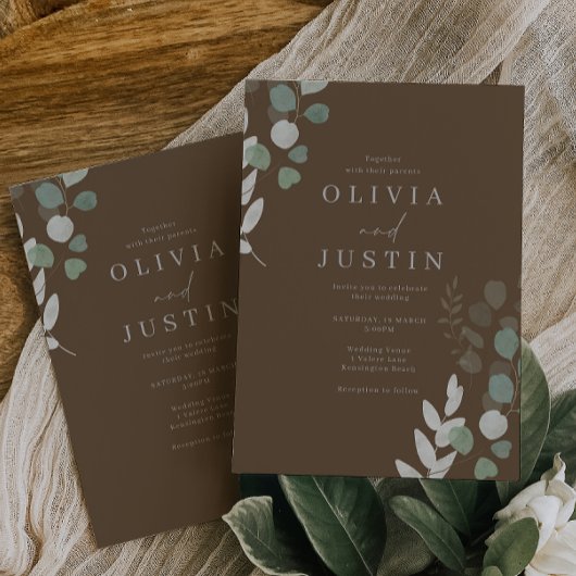 Invitation Mariage de verdure divine
