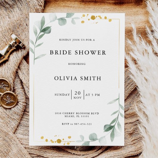 Invitation Mariage de verdure Douche nuptiale
