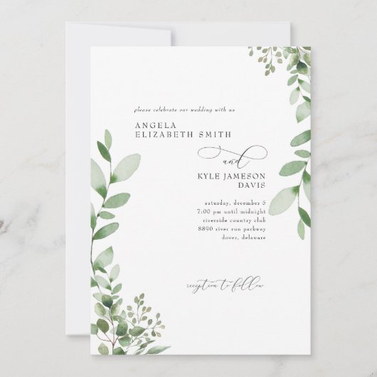 Invitation Mariage de verdure en cascade sans parents (Devant)