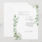 Invitation Mariage de verdure en cascade sans parents (Devant / Derrière)