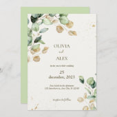 Invitation mariage de verdure eucalyptus (Devant / Derrière)