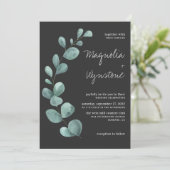 Invitation Mariage de verdure Eucalyptus (Debout devant)