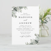 Invitation Mariage de verdure Eucalyptus (Debout devant)