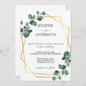 Invitation Mariage de verdure Eucalyptus (Devant / Derrière)