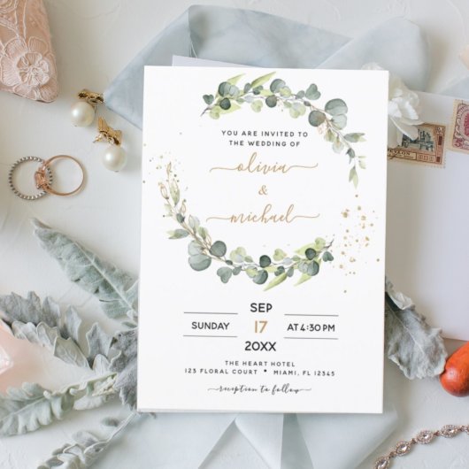 Invitation Mariage de verdure Eucalyptus