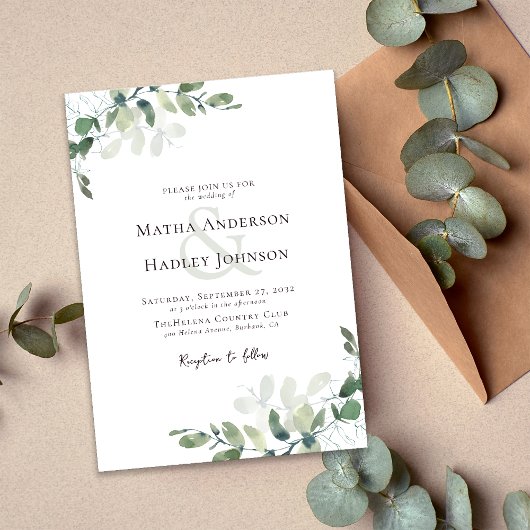 Invitation Mariage de verdure Eucalyptus
