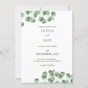 Invitation Mariage de verdure Eucalyptus