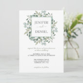 Invitation Mariage de verdure Eucalyptus (Debout devant)