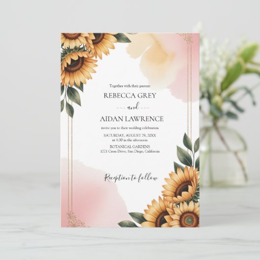 Invitation Mariage de verdure eucalyptus botanique rustique (Debout devant)
