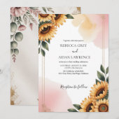 Invitation Mariage de verdure eucalyptus botanique rustique (Devant / Derrière)