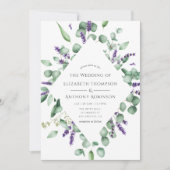 Invitation Mariage de verdure Eucalyptus Lavender (Devant)