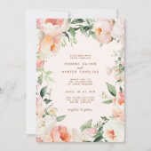 Invitation Mariage de verdure fleurie à la crème rose pâle (Devant)