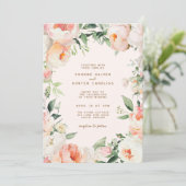 Invitation Mariage de verdure fleurie à la crème rose pâle (Debout devant)