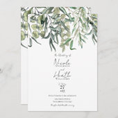 Invitation Mariage de verdure fleurie Eucalyptus (Devant / Derrière)