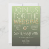 Invitation Mariage de verdure fleurie moderne Sage Green Ombr (Devant)