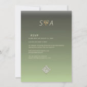 Invitation Mariage de verdure fleurie moderne Sage Green Ombr (Dos)