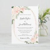 Invitation Mariage de verdure fleurie rose vif (Debout devant)