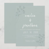 Invitation Mariage de verdure florale (Devant / Derrière)