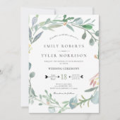 Invitation Mariage de verdure florale Eucalyptus (Devant)