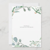 Invitation Mariage de verdure florale Eucalyptus (Dos)