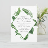 Invitation Mariage de verdure forestière tropicale (Debout devant)