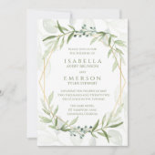 Invitation Mariage de verdure géométrique (Devant)