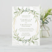 Invitation Mariage de verdure géométrique (Debout devant)