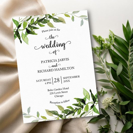 Invitation Mariage de verdure luxuriante Eucalyptus