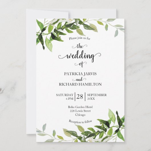 Invitation Mariage de verdure luxuriante Eucalyptus (Devant)