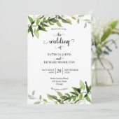 Invitation Mariage de verdure luxuriante Eucalyptus (Debout devant)