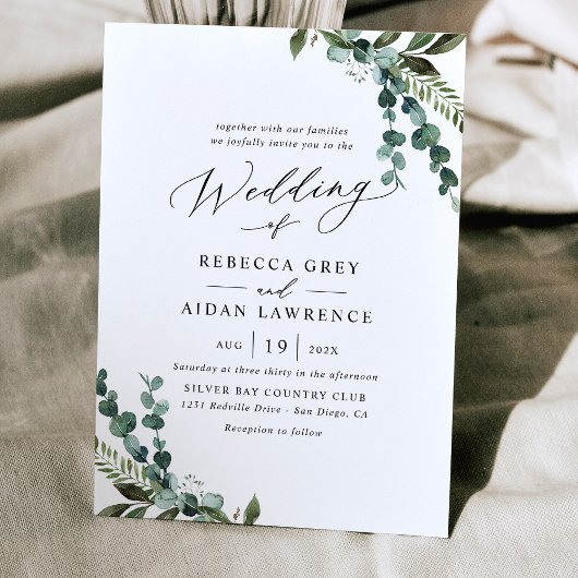 Invitation Mariage de verdure minimaliste moderne