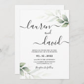 Invitation mariage de verdure minimaliste simple (Devant / Derrière)