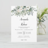 Invitation Mariage de verdure moderne Eucalyptus (Debout devant)