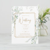 Invitation Mariage de verdure moderne QR Code RSVP (Debout devant)