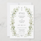 Invitation Mariage de verdure Monogramme (Devant)