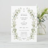 Invitation Mariage de verdure Monogramme (Debout devant)