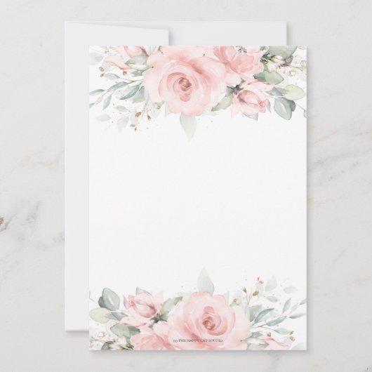 Invitation Mariage de verdure rose pâle chic (Dos)