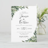 Invitation Mariage de verdure rustique chic (Debout devant)