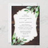 Invitation Mariage de verdure rustique en bois (Devant)