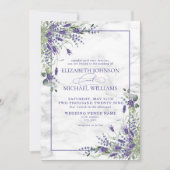 Invitation Mariage de verdure rustique Lavande Eucalyptus (Devant)