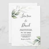 Invitation mariage de verdure simple (Devant / Derrière)