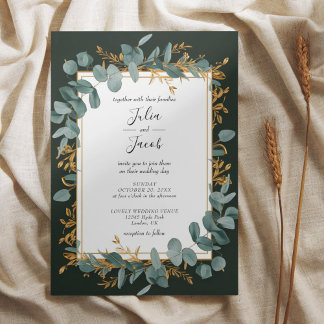 Invitation Mariage de verdure simple Eucalyptus