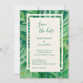 Invitation Mariage de verdure tropicale fleur sauvage sûr la  (Devant)