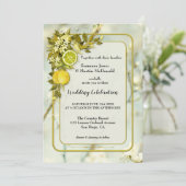 Invitation Mariage de verger de citron d'aquarelle (Debout devant)