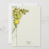 Invitation Mariage de verger de citron d'aquarelle (Dos)