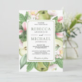Invitation Mariage de verger de pommier floral botanique vert (Debout devant)