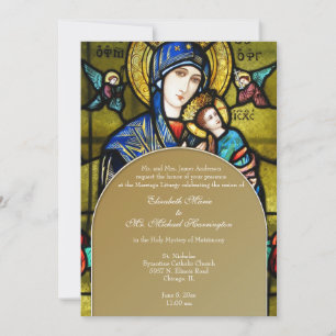 Invitation Mariage de verre catholique byzantin