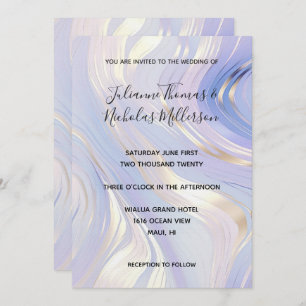 Invitation Mariage de verre doré Lavender