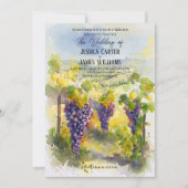 Invitation Mariage de vigne aquarelle rustique aux citrons (Devant)