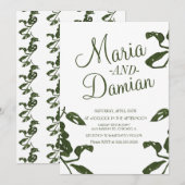 Invitation Mariage de Vigne de Fromage Monstera Tropicale (Devant / Derrière)